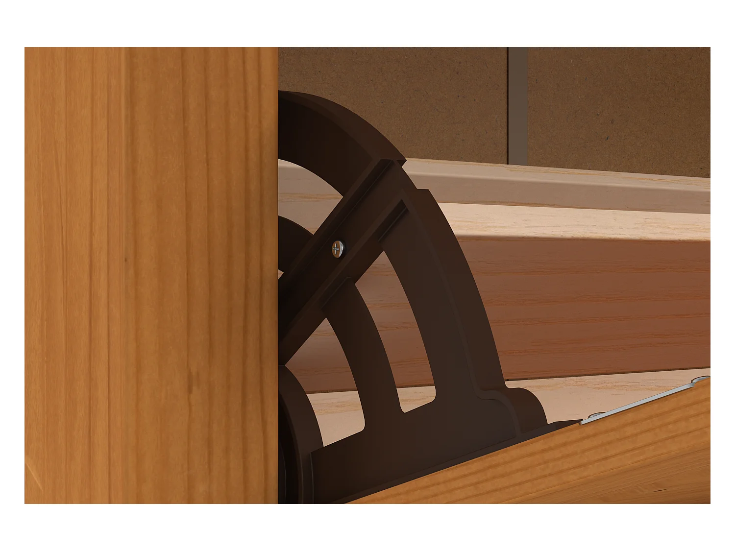 Selma | Rangement pour chaussures avec 2 portes à rabat et 2 tiroirs en pin