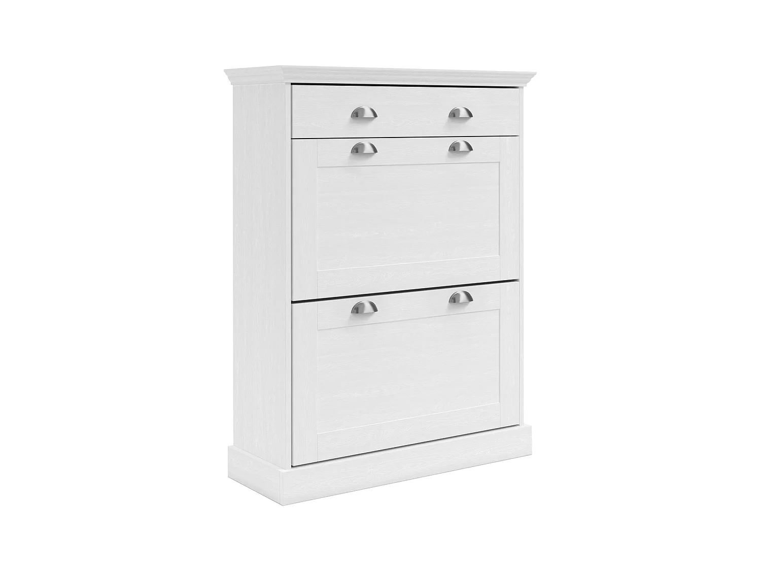 Motala | Schoenenopberger met 2 klepdeuren en 1 lade in dennenwit