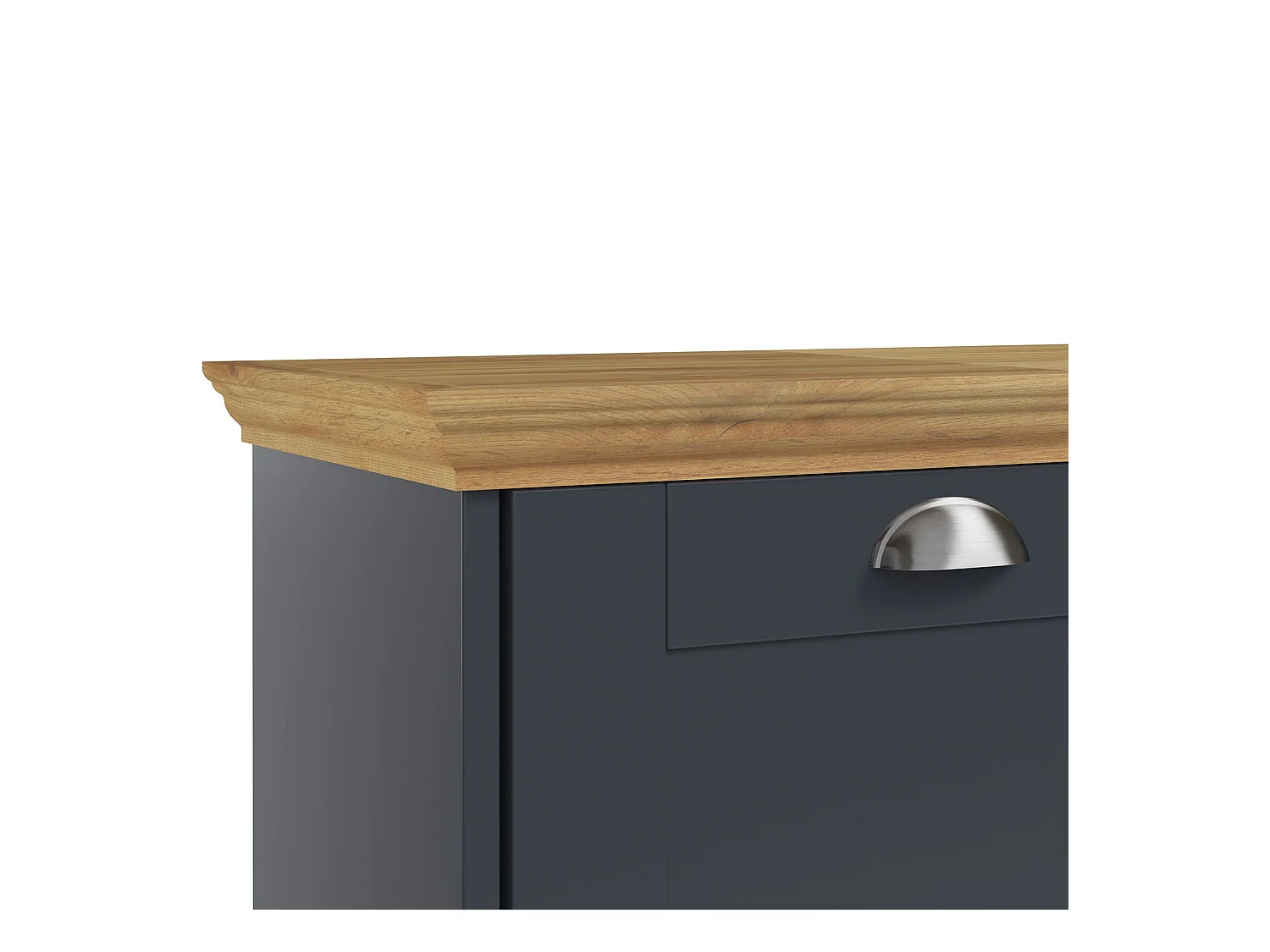 Motala | Schoenenopberger met 3 klepdeuren in houtlook antraciet