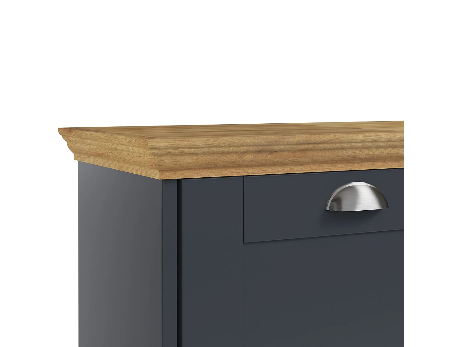 Motala | Scarpiera con 3 ante a ribalta in legno effetto antracite