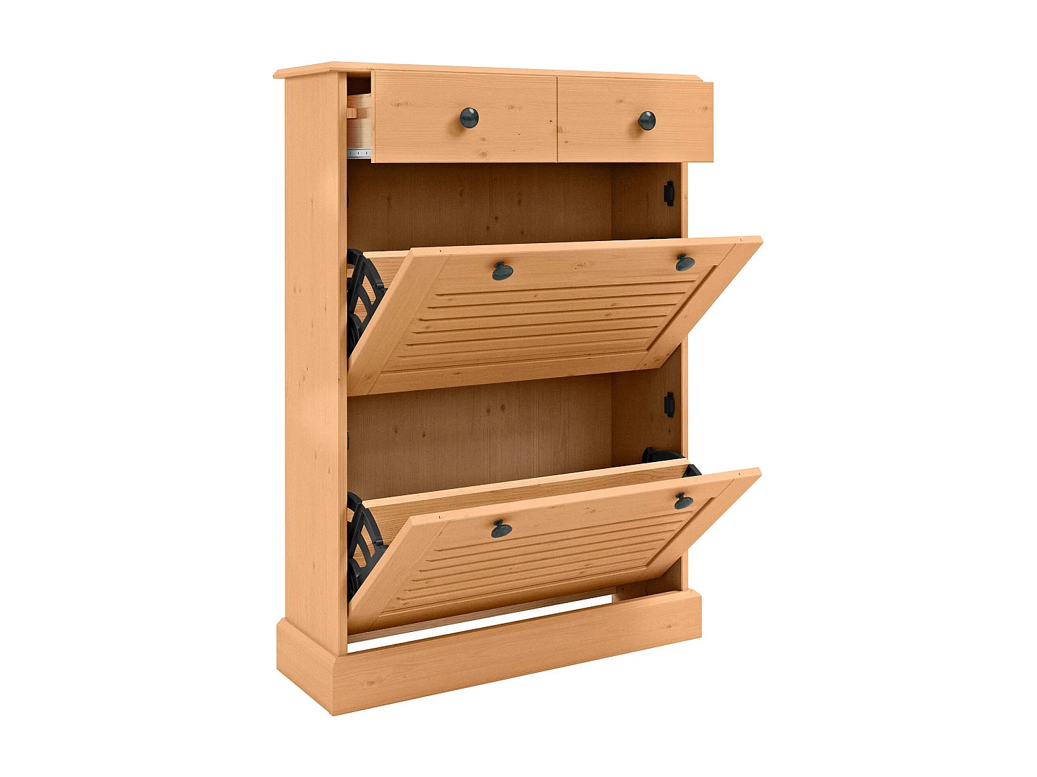 Mille | Zapatera con 2 puertas abatibles 1 cajón en naturaleza de pino