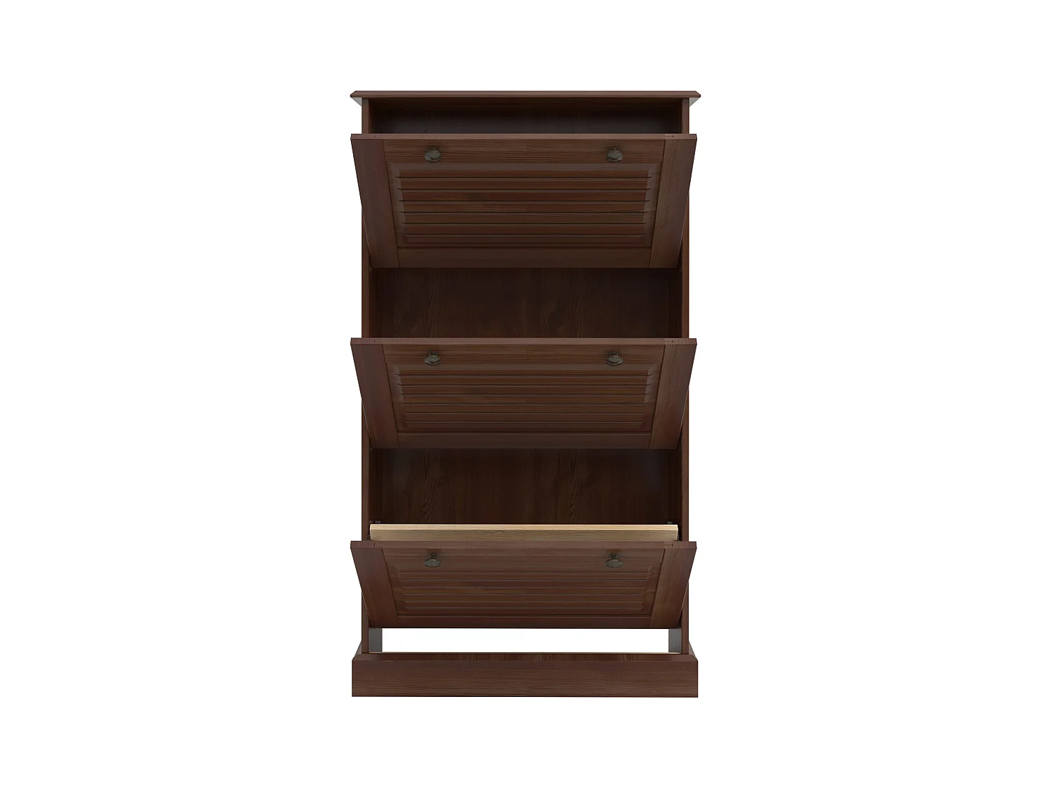 Mille | Scarpiera con 3 ante a ribalta in pino bianco