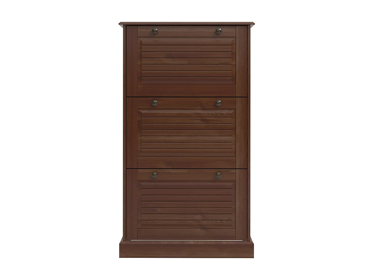 Mille | Cómoda para zapatos con 3 puertas abatibles en color marrón pino