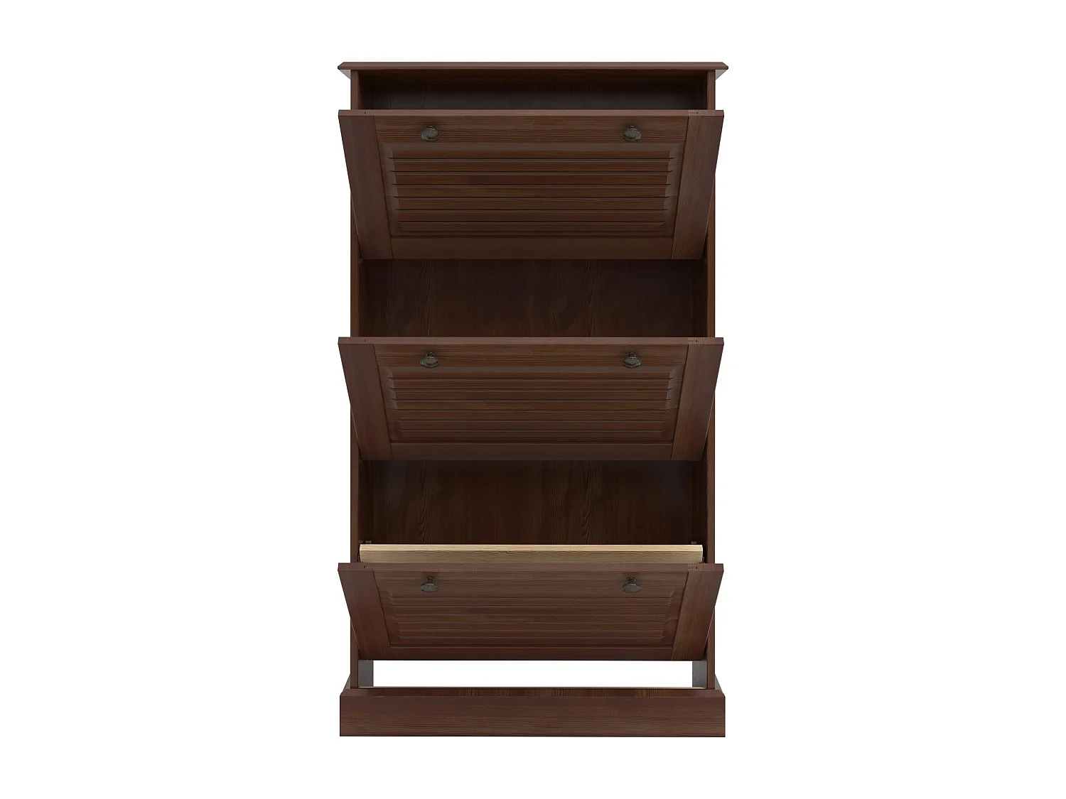 Mille | Cómoda para zapatos con 3 puertas abatibles en color marrón pino