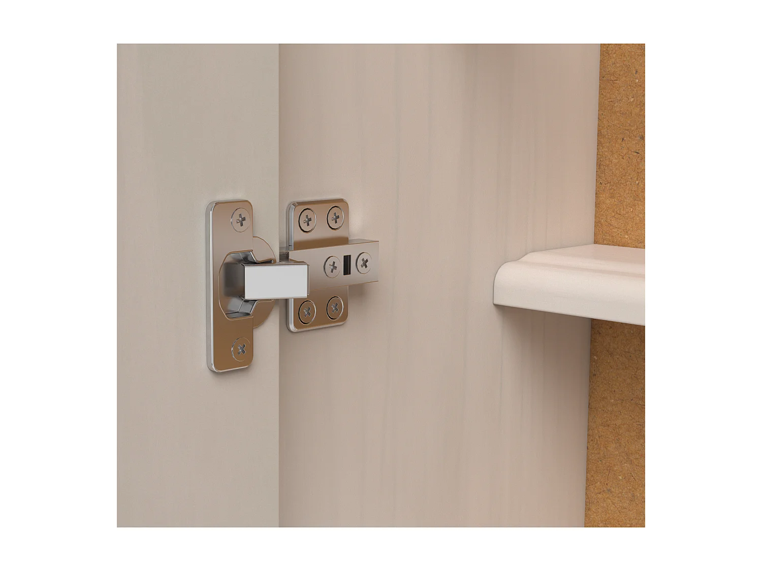 Selma | Rangement pour chaussures avec 1 porte miroir en blanc sapin