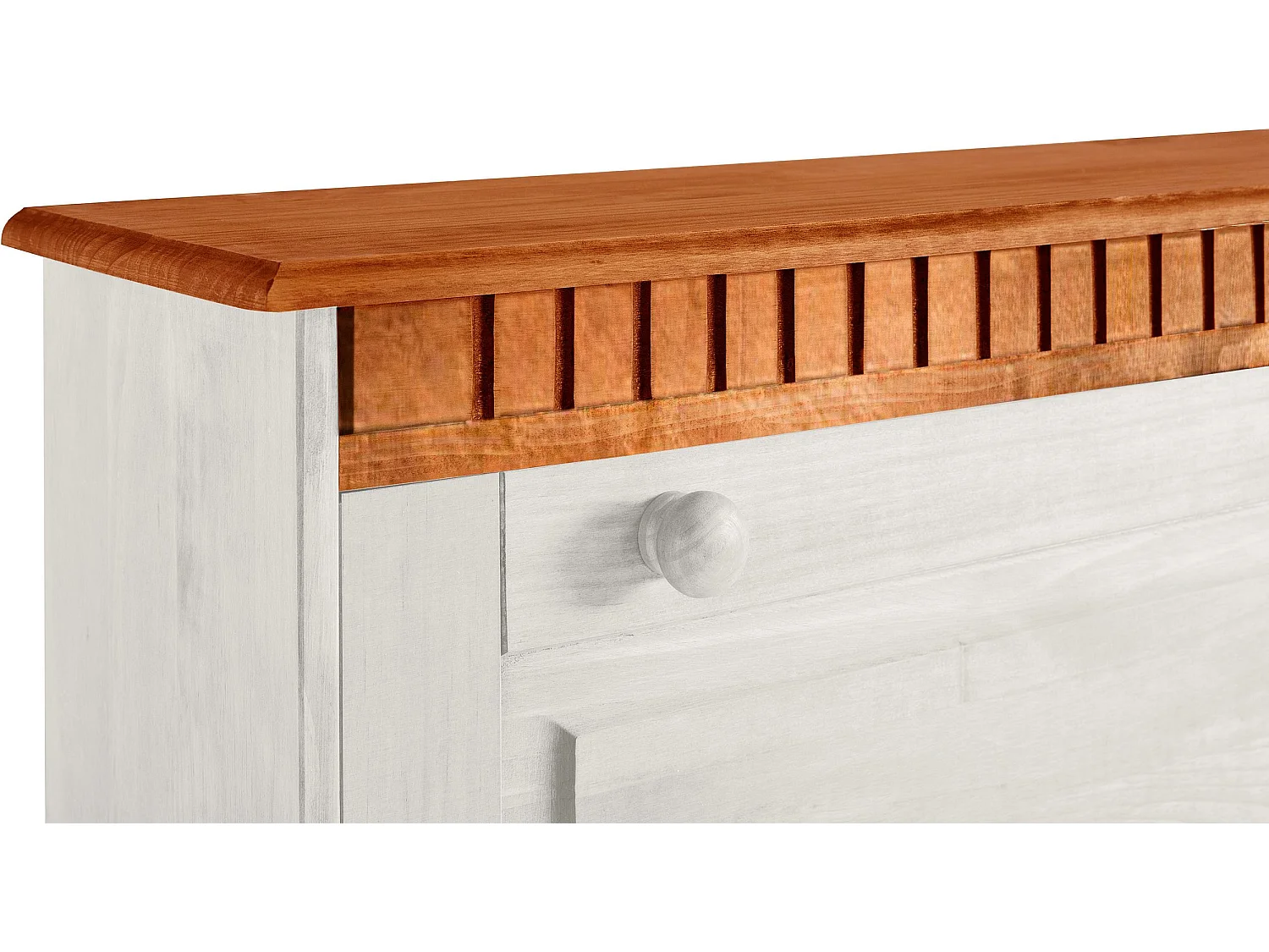 Lisa | Coffre à chaussures avec 4 portes battantes en pin laqué blancCoffre à chaussures avec 4 rabats Blanc