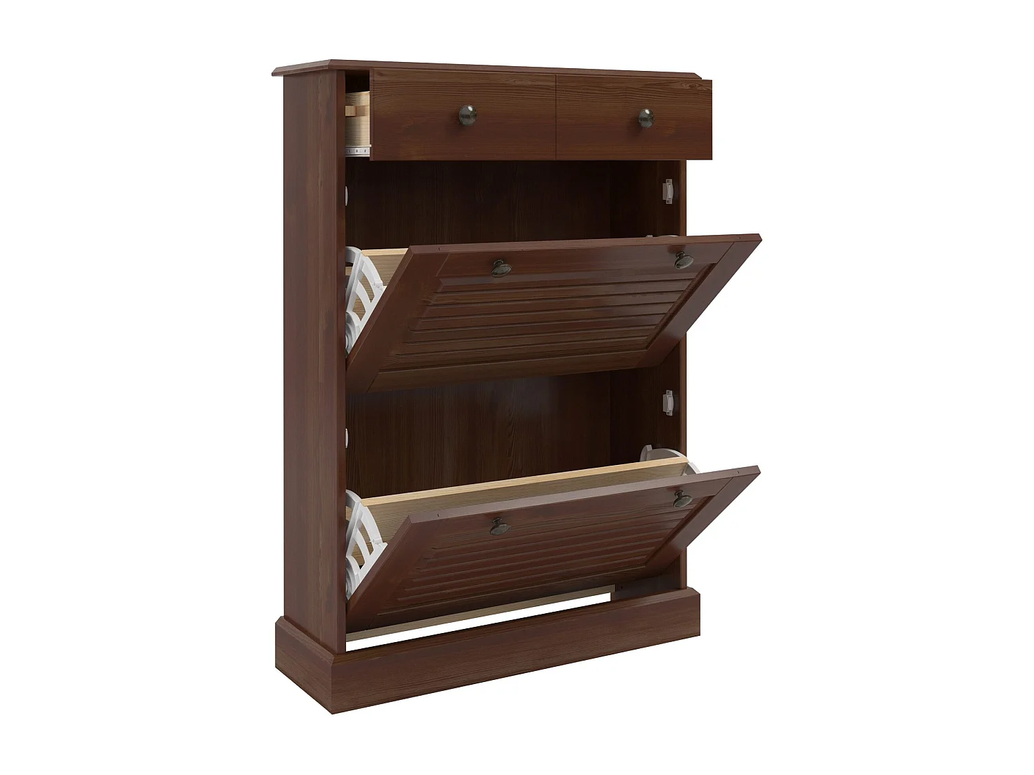 Mille | Zapatera con 2 puertas abatibles 1 cajón en marrón pino