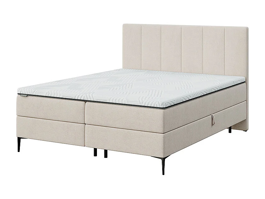 Mesonica Bufo Lit Continental, rayures beige 160x200, Surmatelas 160x200 h: 5 cm