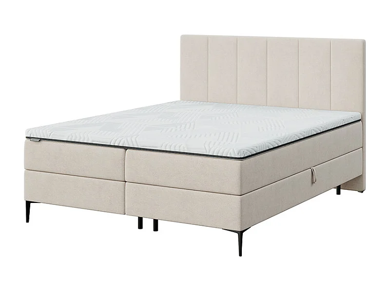 Mesonica Bufo Lit Continental, rayures beige 160x200, Surmatelas 160x200 h: 5 cm
