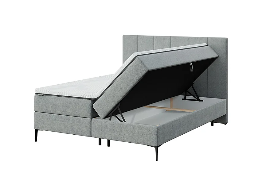 Mesonica Bufo Lit Continental, rayures gris 160x200, Surmatelas 160x200 h: 5 cm
