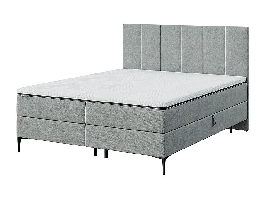 Mesonica Bufo Lit Continental, rayures gris 160x200, Surmatelas 160x200 h: 5 cm