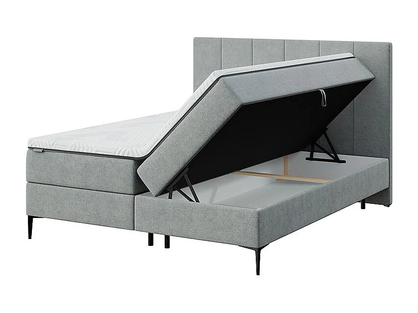 Mesonica Bufo Lit Continental, rayures gris 160x200, Surmatelas 160x200 h: 5 cm