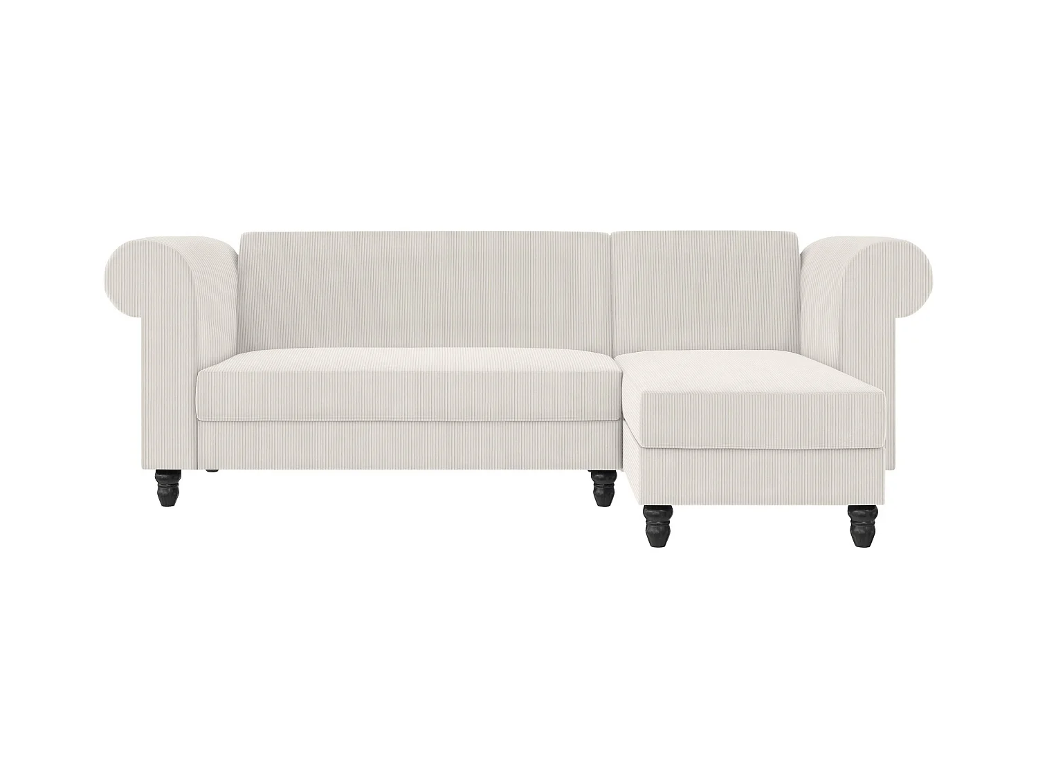 Félix II | Sofá cama de 3 plazas con chaise longue en tela crema