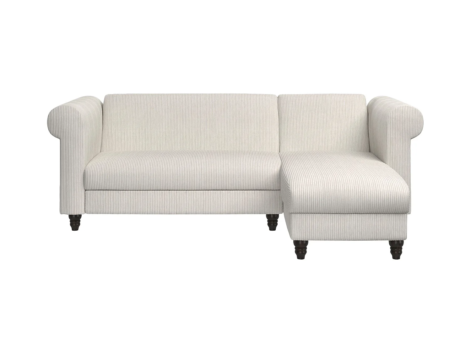 Félix II | Sofá cama de 3 plazas con chaise longue en tela crema