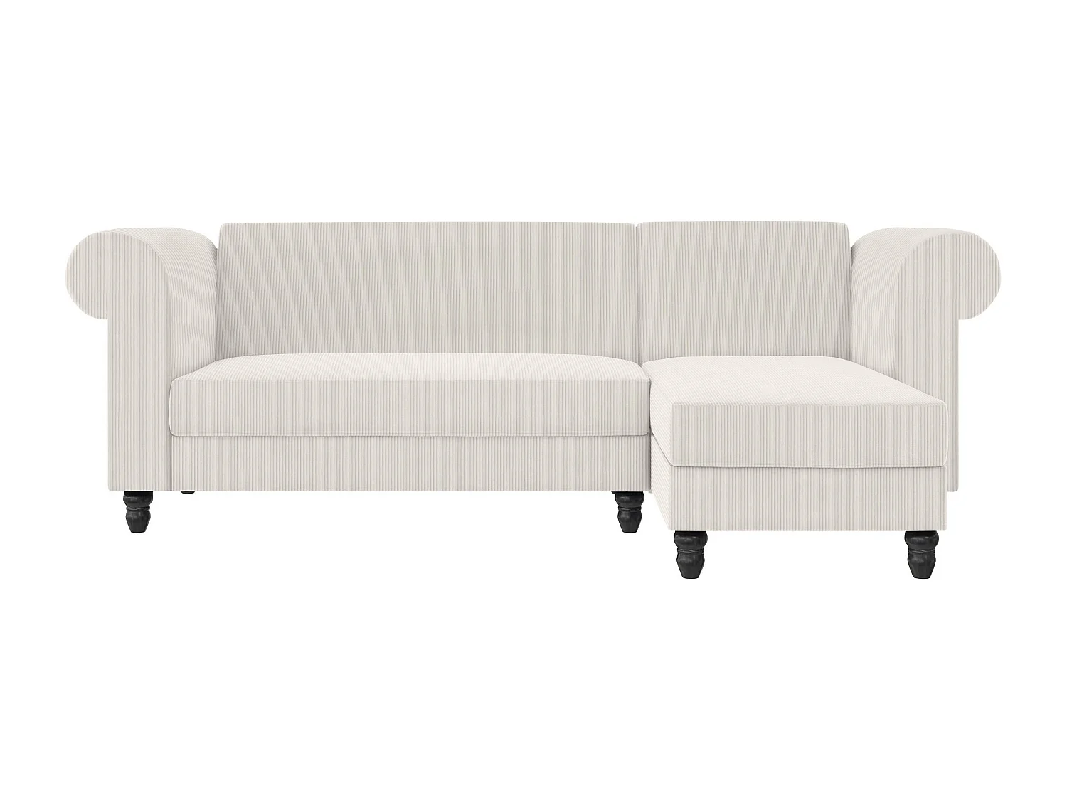 Felix II | Canapé-lit 3 places avec chaise longue en tissu crème