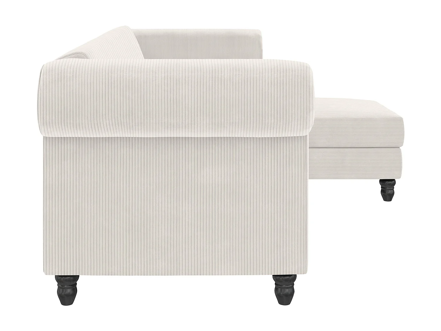 Felix II | Canapé-lit 3 places avec chaise longue en tissu crème