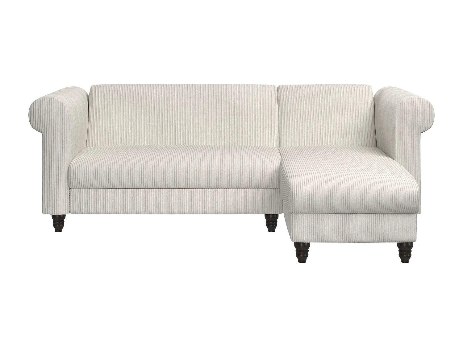 Felix II | Canapé-lit 3 places avec chaise longue en tissu crème