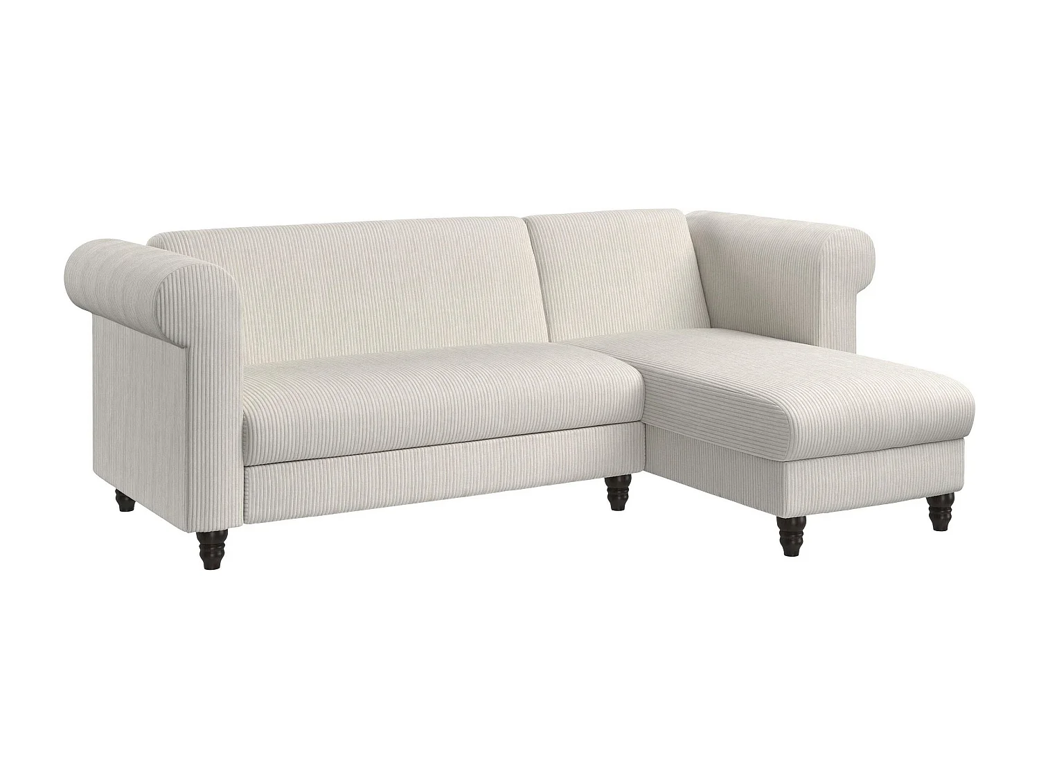 Felix II | Canapé-lit 3 places avec chaise longue en tissu crème