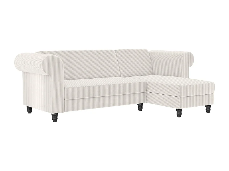 3-zits hoekslaapbank in crèmekleurige stof