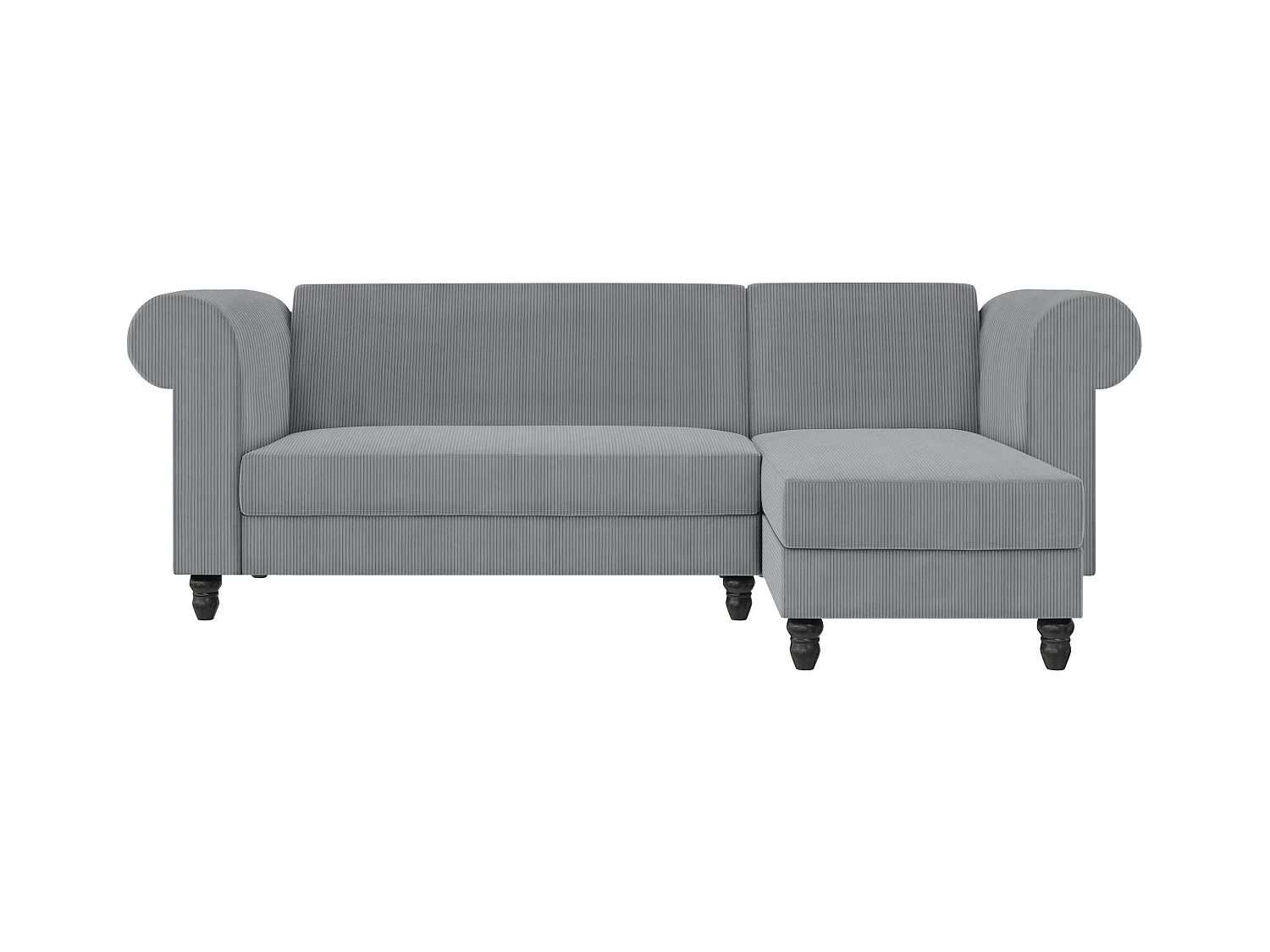 Felix II | Divano letto 3 posti con chaise longue in tessuto grigio