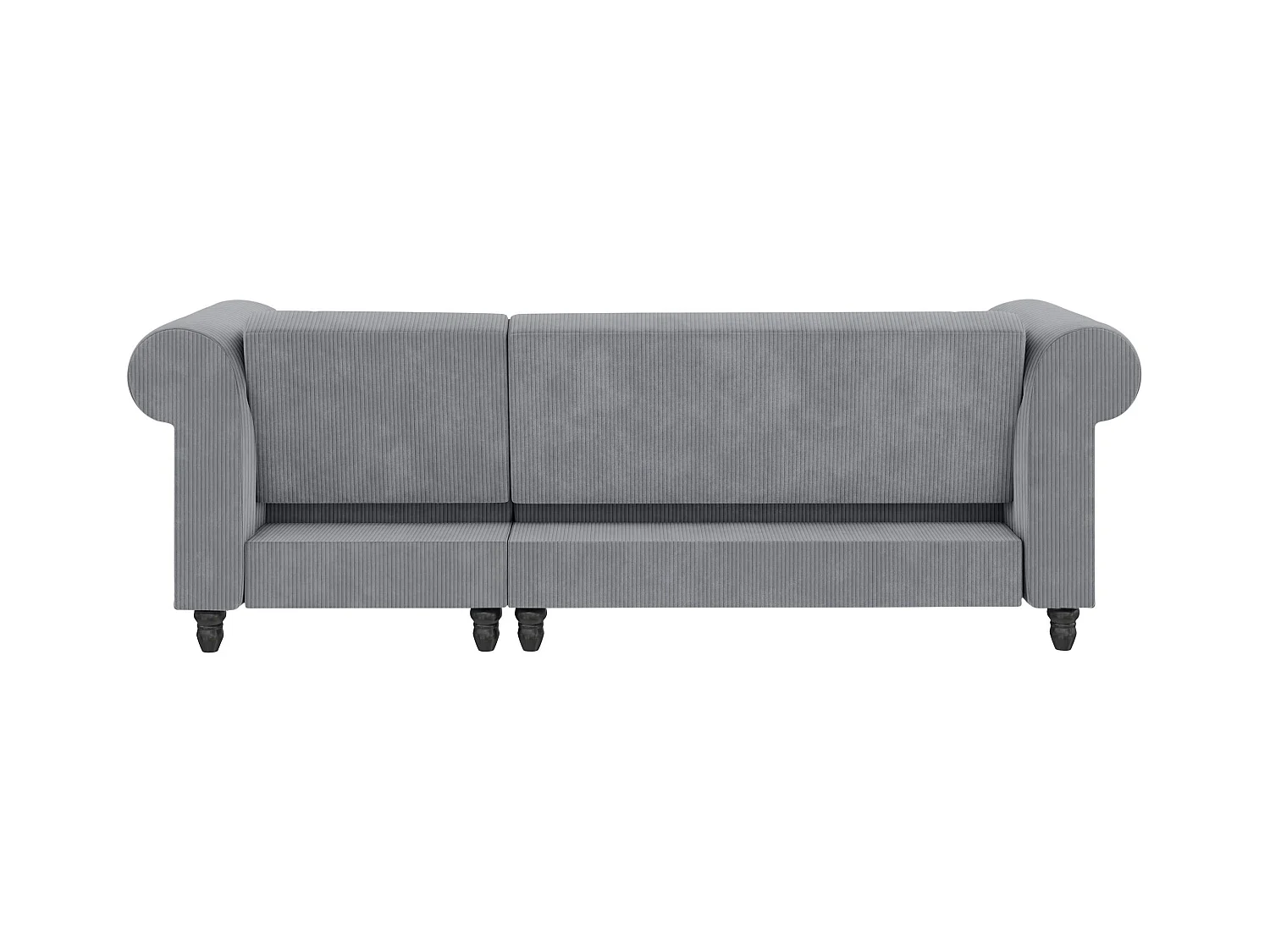 Felix II | Divano letto 3 posti con chaise longue in tessuto grigio