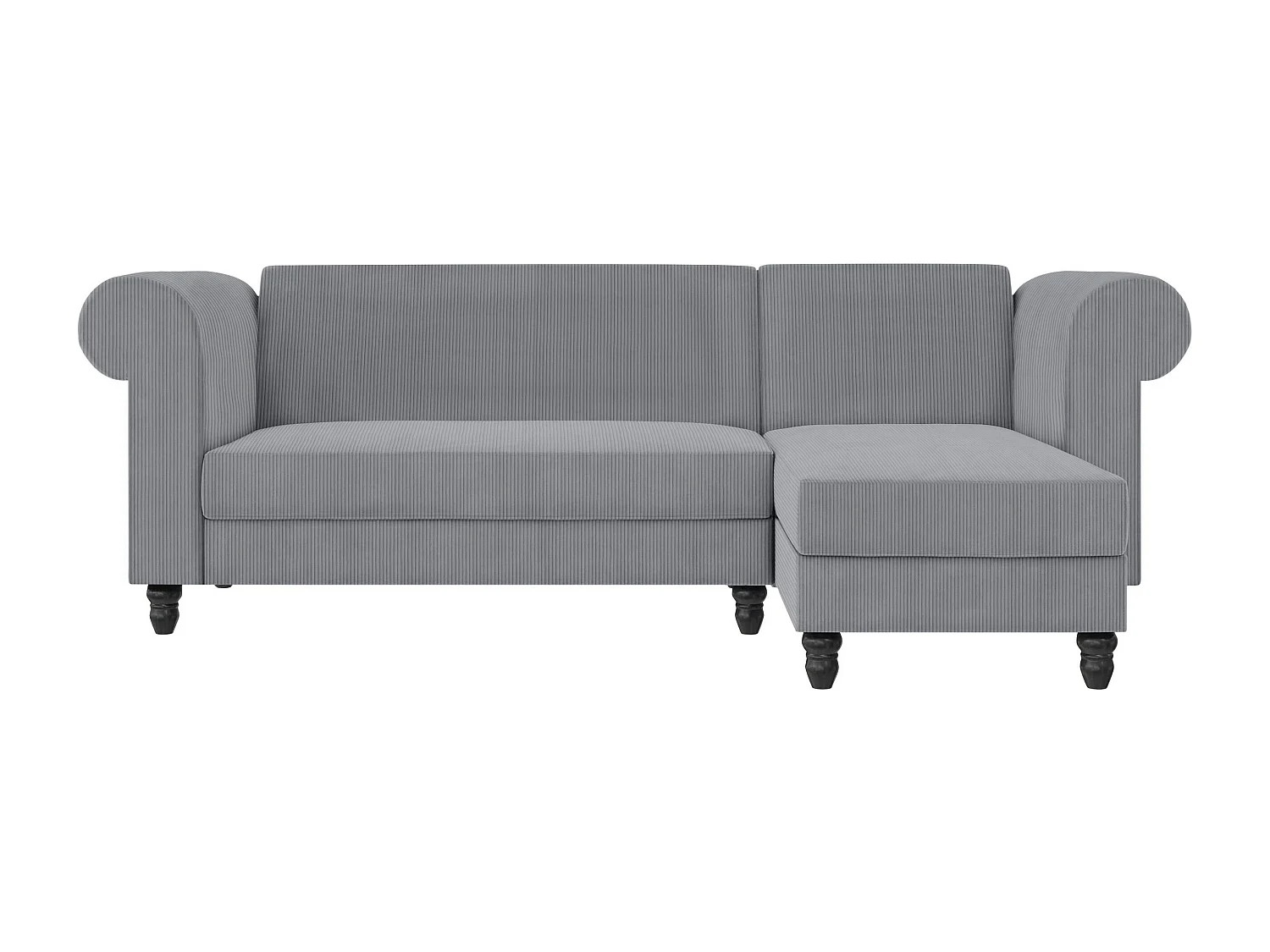 Felix II | Canapé-lit 3 places avec chaise longue en tissu gris