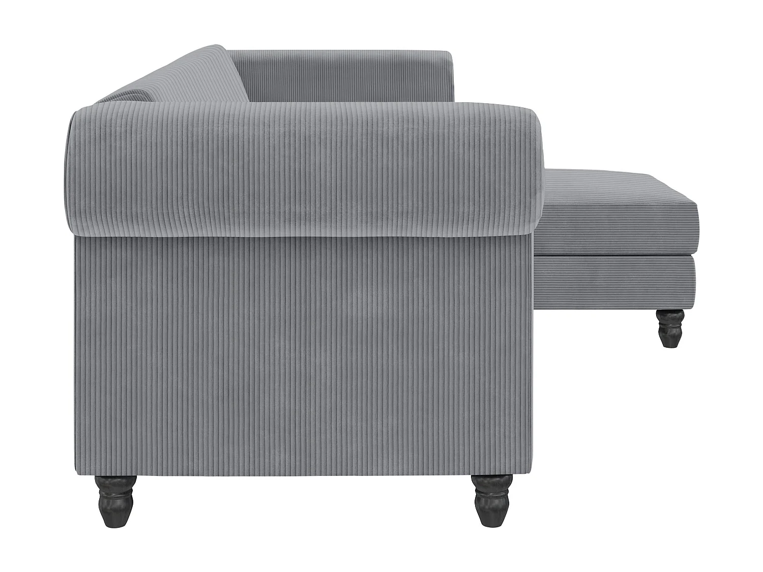 Felix II | Canapé-lit 3 places avec chaise longue en tissu gris