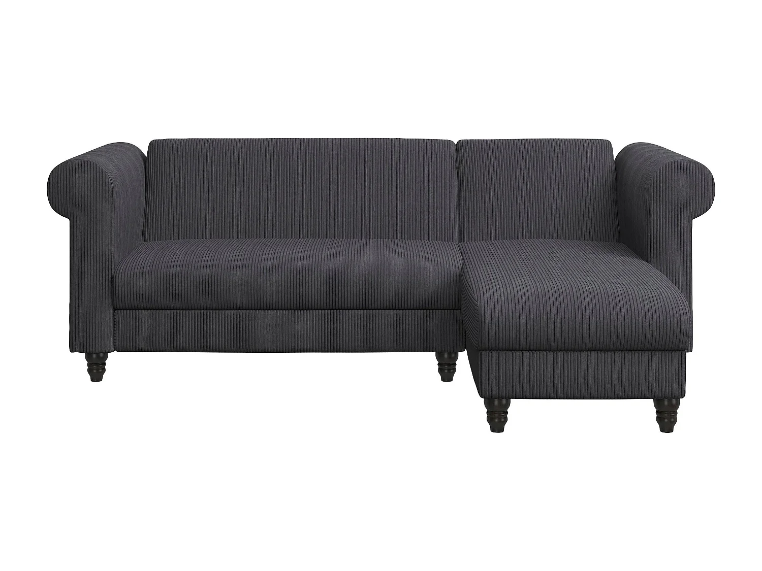 Felix II | Canapé-lit 3 places avec chaise longue en tissu anthracite