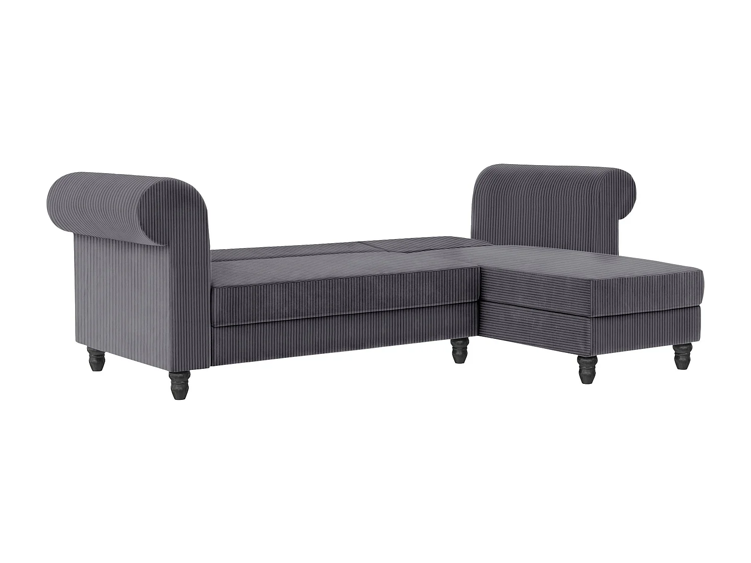 Felix II | Canapé-lit 3 places avec chaise longue en tissu anthracite