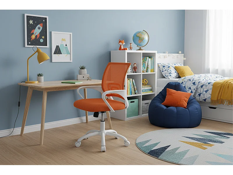 Sedia da ufficio ergonomica girevole arancione – Happy