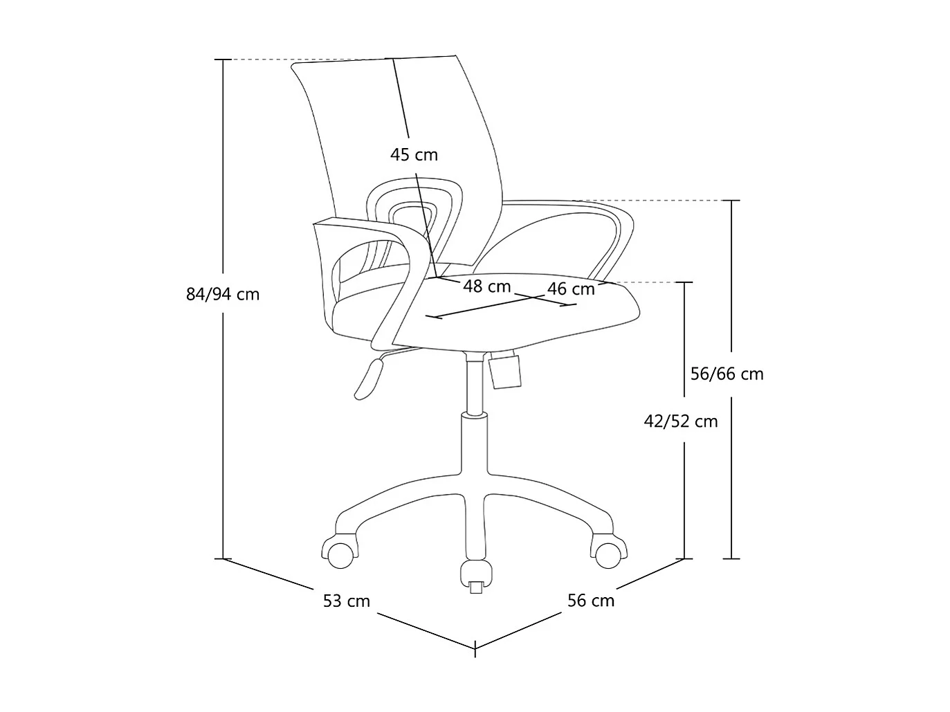 Sedia da ufficio ergonomica girevole rosa – Happy