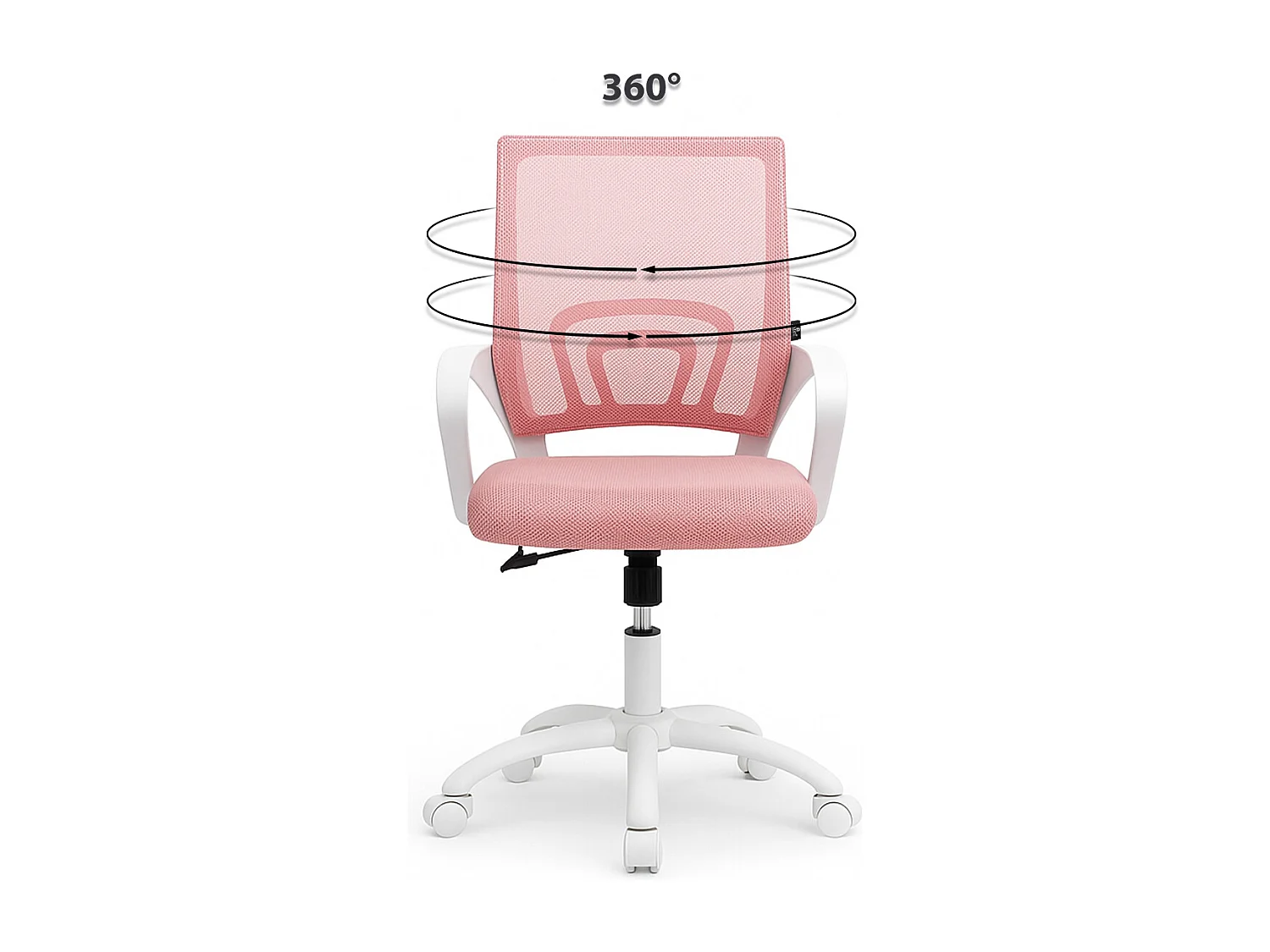 Sedia da ufficio ergonomica girevole rosa – Happy