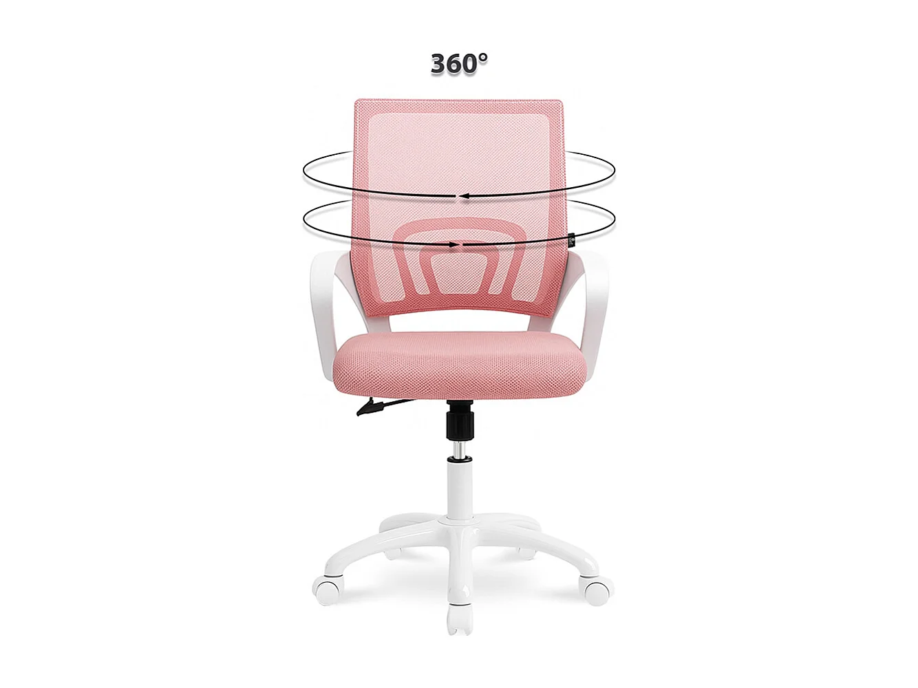 Sedia da ufficio ergonomica girevole rosa – Happy