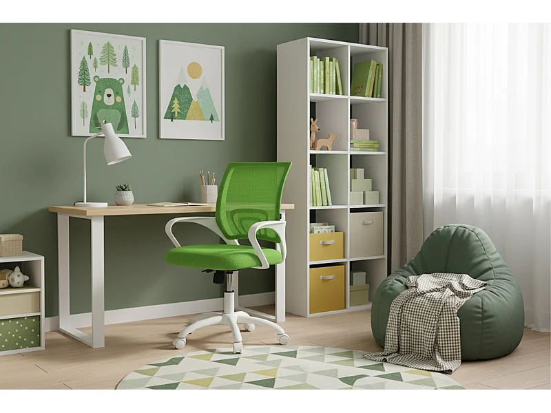 Sedia da ufficio ergonomica girevole verde – Happy