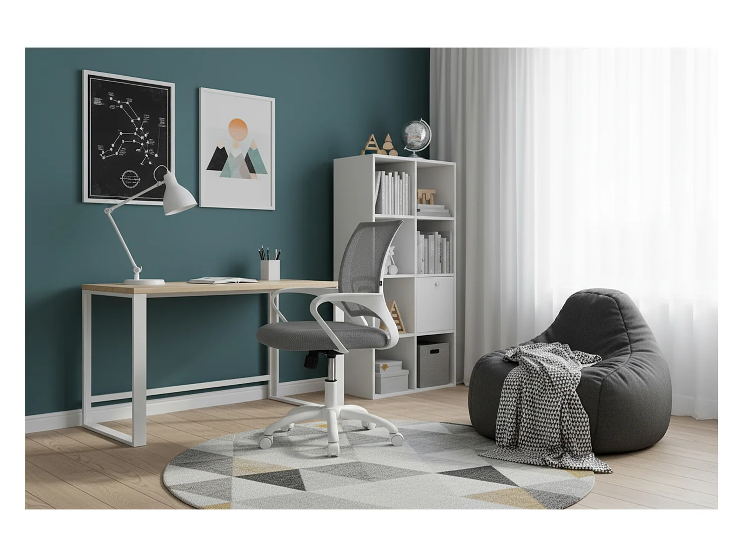 Sedia da ufficio ergonomica girevole grigia – Happy