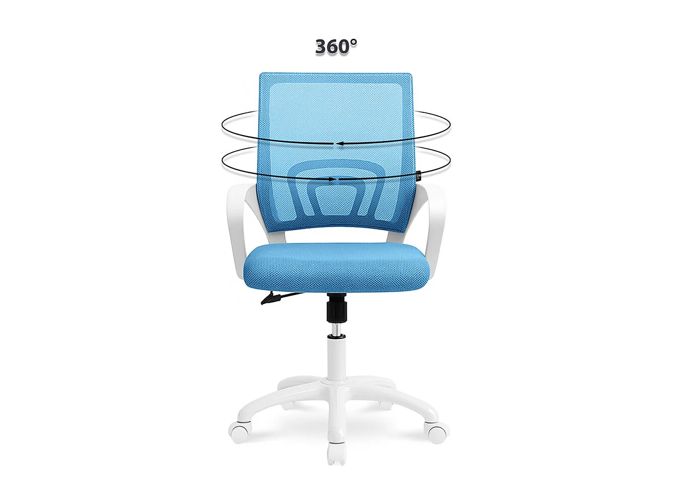 Sedia da ufficio ergonomica girevole azzurra – Happy