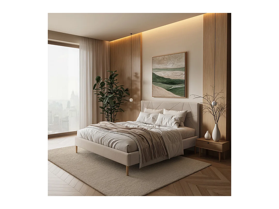 Mesonica Alano Lit, géométrique beige, 140x200