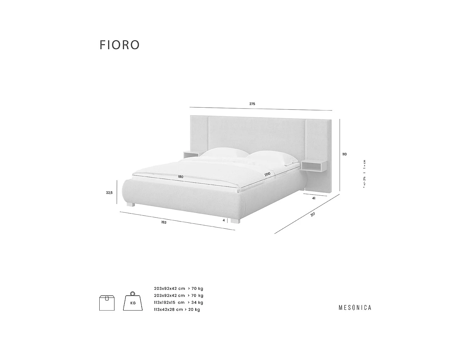 Mesonica Fioro Lit, beige, 180x200