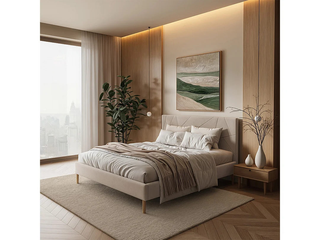 Mesonica Alano Lit, géométrique beige, 180x200