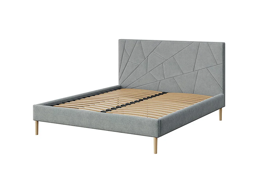 Mesonica Alano Bed, geometrisch grijs, 160x200