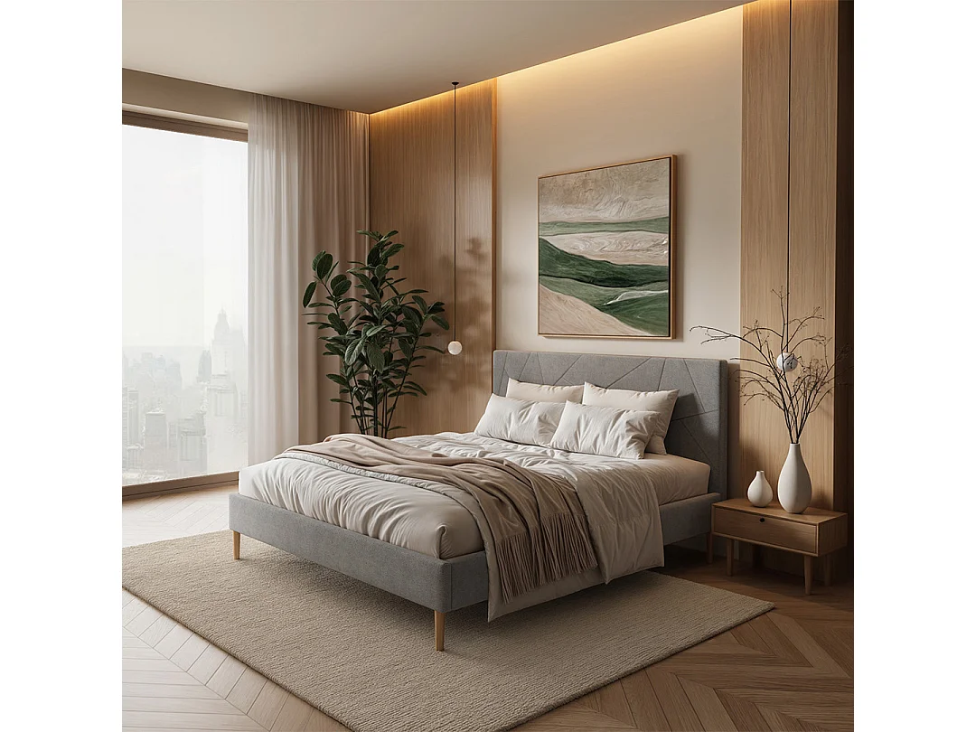 Mesonica Alano Lit, géométrique gris, 160x200