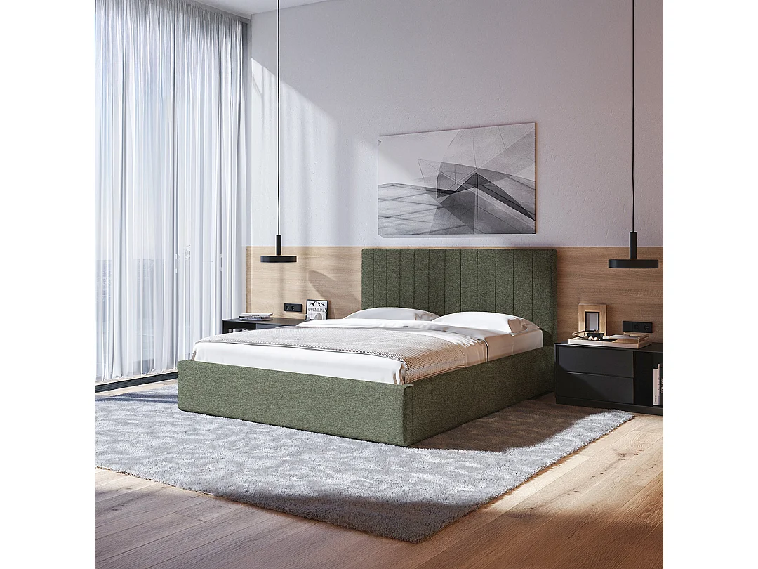 Lit Mesonica Bufo, rayures vert 180x200