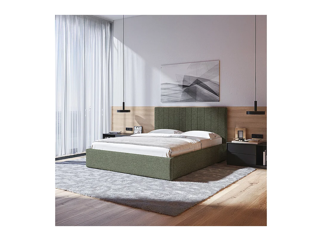 Lit Mesonica Bufo, rayures vert 160x200