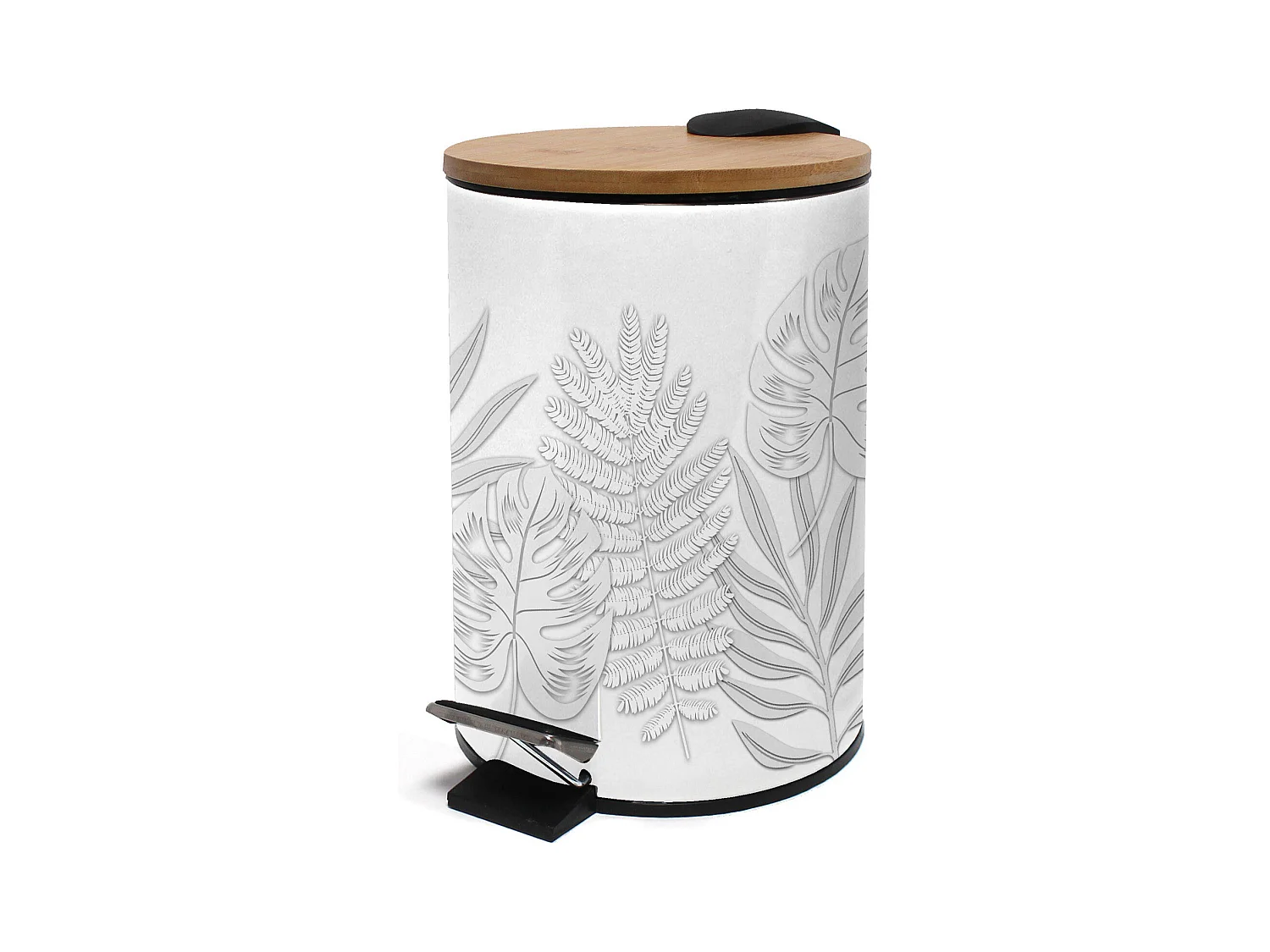 Poubelle à Pédale Imprimé "Amber" 3L Gris