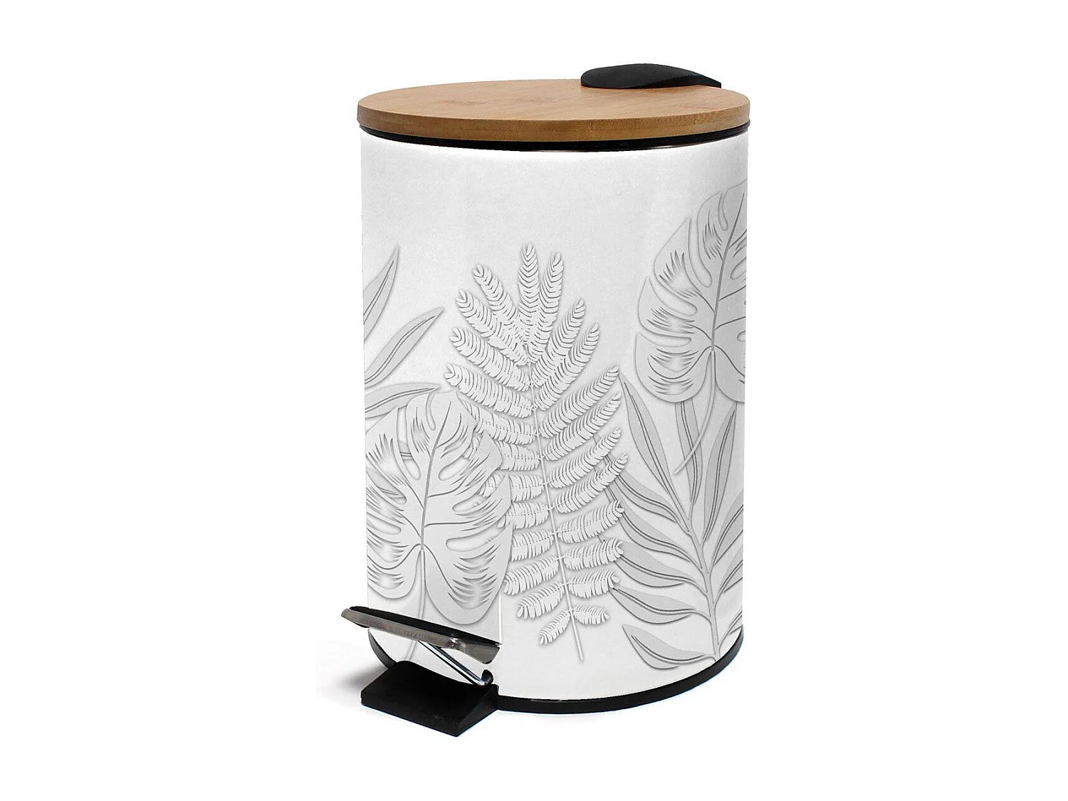 Poubelle à Pédale Imprimé "Amber" 3L Gris