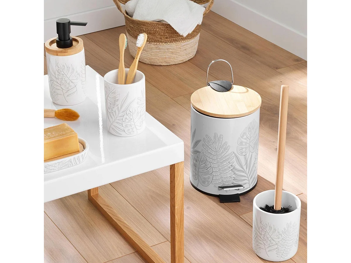 Poubelle à Pédale Imprimé "Amber" 3L Gris