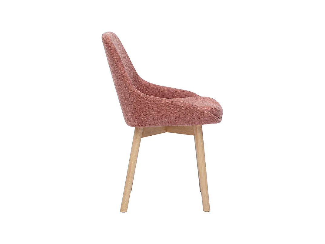 Chaises scandinaves en tissu effet velours texturé terracotta et bois clair massif (lot de 2) HOLO