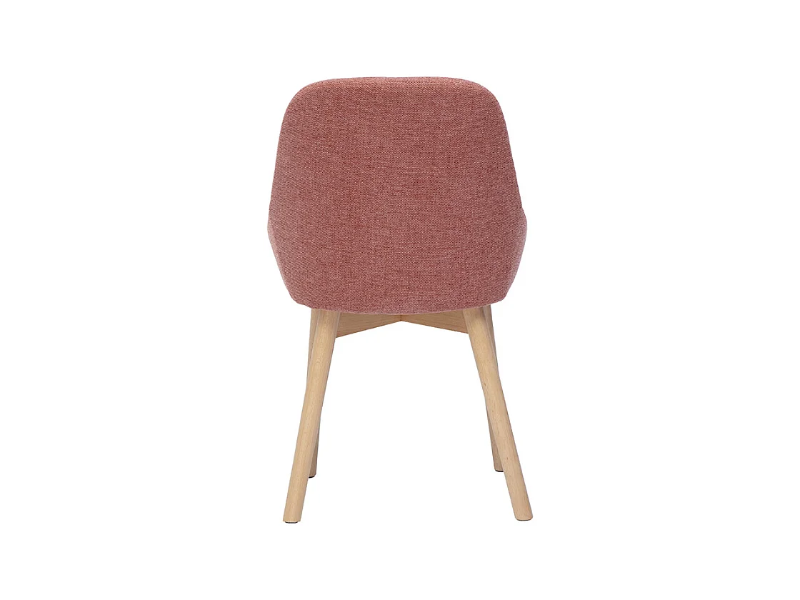 Chaises scandinaves en tissu effet velours texturé terracotta et bois clair massif (lot de 2) HOLO