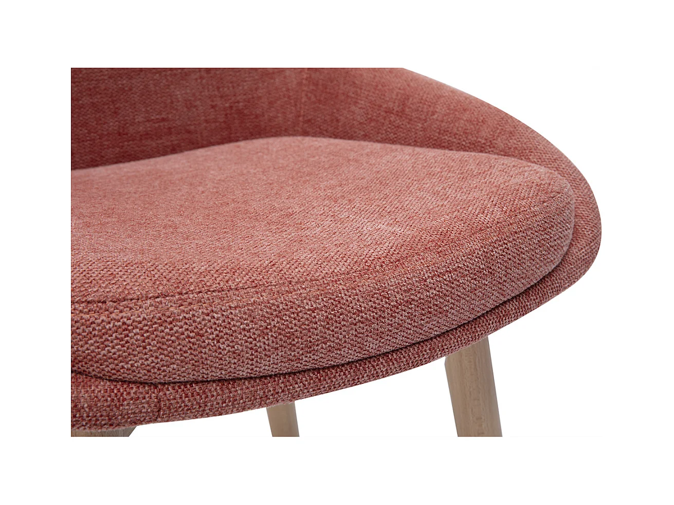 Chaises scandinaves en tissu effet velours texturé terracotta et bois clair massif (lot de 2) HOLO