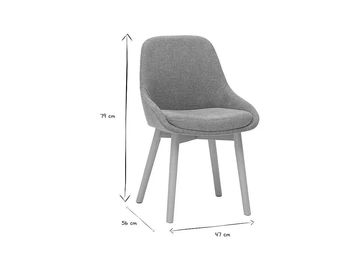 Chaises scandinaves en tissu effet velours texturé terracotta et bois clair massif (lot de 2) HOLO